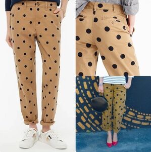 J Crew Khaki Polka Dot Ridge Chino Pants Sz 14